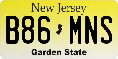 NJ license plate B86MNS