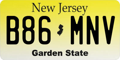 NJ license plate B86MNV