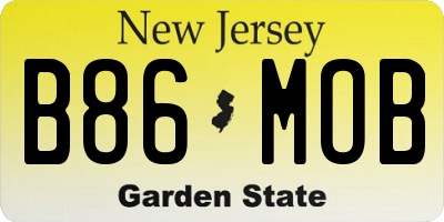 NJ license plate B86MOB