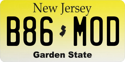 NJ license plate B86MOD