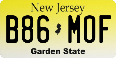 NJ license plate B86MOF