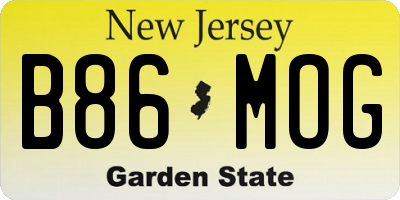 NJ license plate B86MOG