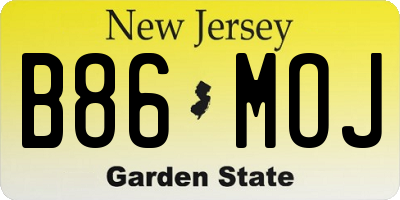 NJ license plate B86MOJ