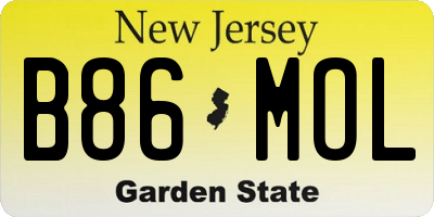NJ license plate B86MOL
