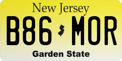 NJ license plate B86MOR