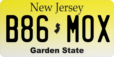 NJ license plate B86MOX