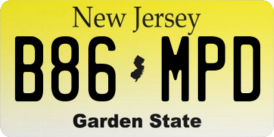 NJ license plate B86MPD