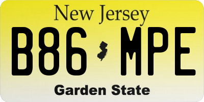 NJ license plate B86MPE