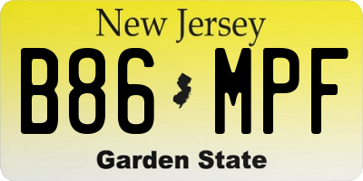 NJ license plate B86MPF
