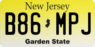 NJ license plate B86MPJ