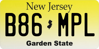 NJ license plate B86MPL