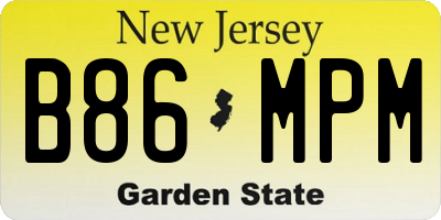 NJ license plate B86MPM