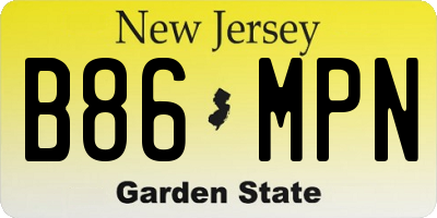 NJ license plate B86MPN
