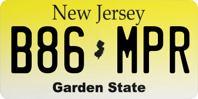 NJ license plate B86MPR
