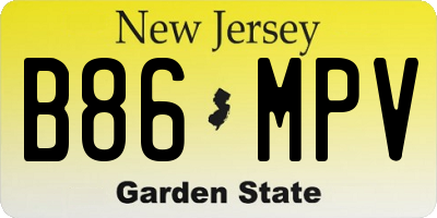 NJ license plate B86MPV