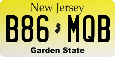 NJ license plate B86MQB