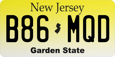 NJ license plate B86MQD