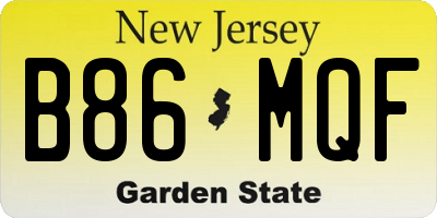 NJ license plate B86MQF