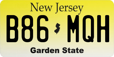 NJ license plate B86MQH