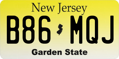 NJ license plate B86MQJ