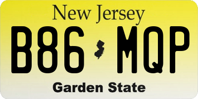 NJ license plate B86MQP
