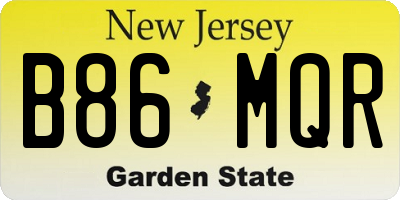 NJ license plate B86MQR