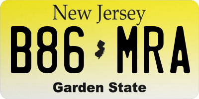 NJ license plate B86MRA