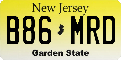 NJ license plate B86MRD