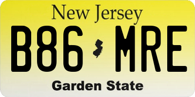 NJ license plate B86MRE