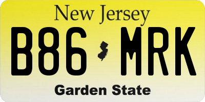 NJ license plate B86MRK
