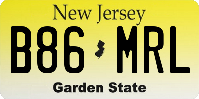 NJ license plate B86MRL