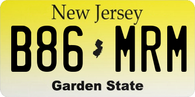 NJ license plate B86MRM