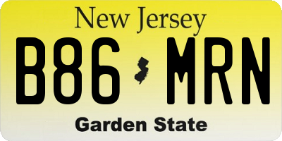 NJ license plate B86MRN