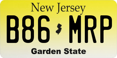 NJ license plate B86MRP