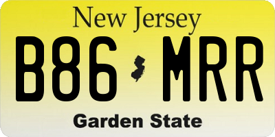 NJ license plate B86MRR