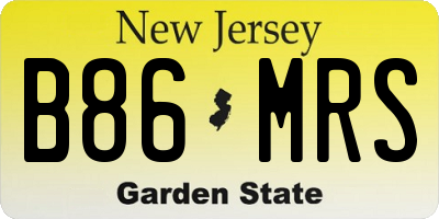 NJ license plate B86MRS