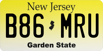 NJ license plate B86MRU
