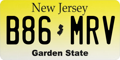 NJ license plate B86MRV
