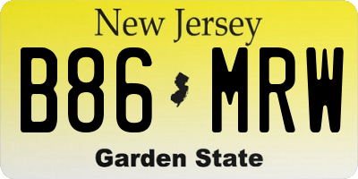 NJ license plate B86MRW