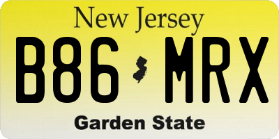 NJ license plate B86MRX