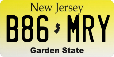 NJ license plate B86MRY