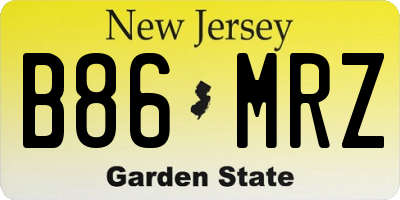 NJ license plate B86MRZ