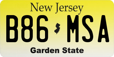 NJ license plate B86MSA