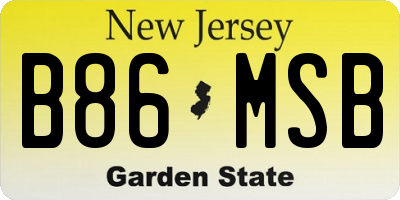 NJ license plate B86MSB