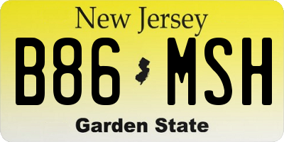 NJ license plate B86MSH