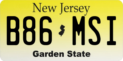 NJ license plate B86MSI