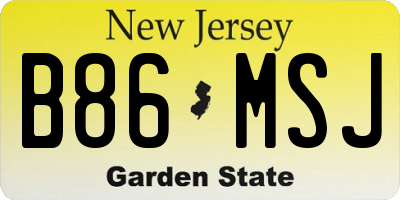 NJ license plate B86MSJ