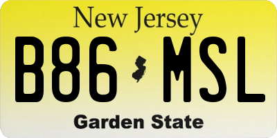 NJ license plate B86MSL