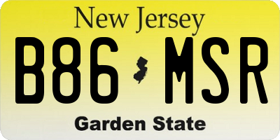 NJ license plate B86MSR