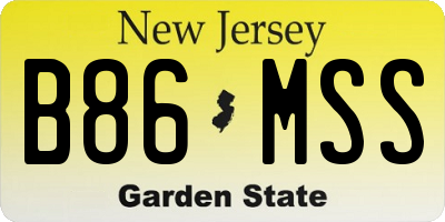 NJ license plate B86MSS